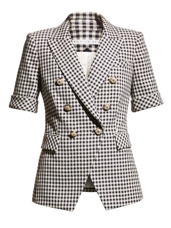 Veronica Beard Jackets & Blazers - Veronica Beard Jenny Gingham Short-Sleeve Jacket